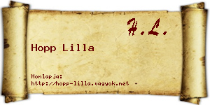 Hopp Lilla névjegykártya